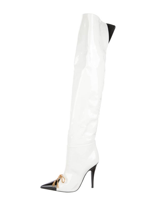 Tom Ford Patent Leather Bow Accents Boots