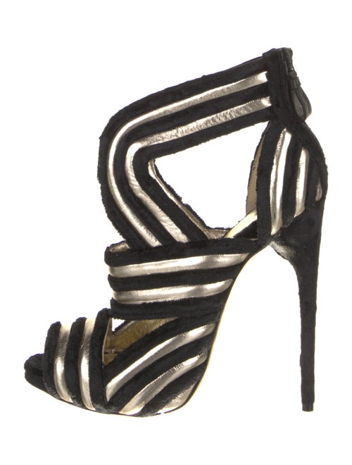 Tom Ford Velvet Striped Slingback Sandals
