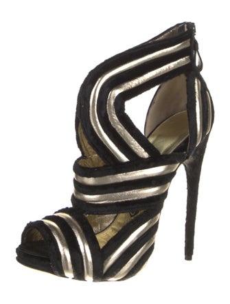 Tom Ford Velvet Striped Slingback Sandals