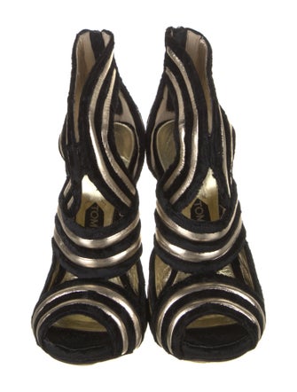 Tom Ford Velvet Striped Slingback Sandals