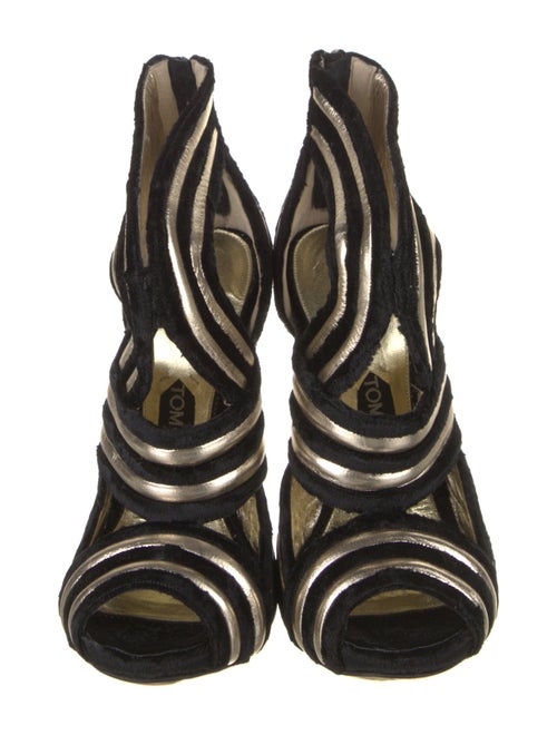 Tom Ford Velvet Striped Slingback Sandals