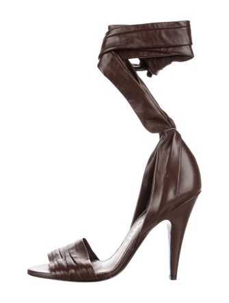 Tom Ford Leather Pleated Accents Gladiator Sandals