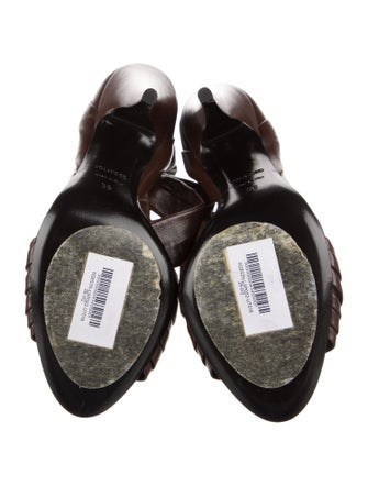 Tom Ford Leather Pleated Accents Gladiator Sandals