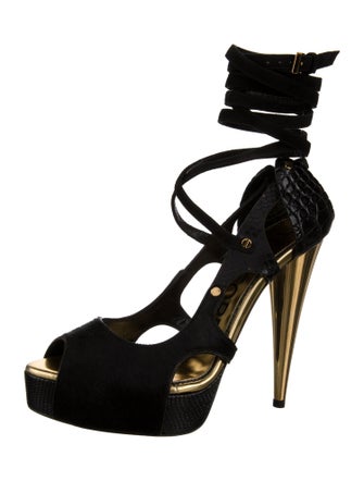 Tom Ford Ponyhair Cutout Accent Gladiator Sandals