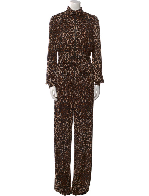 Tom Ford Animal Print Mock Neck Jumpsuit