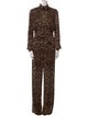 Tom Ford Animal Print Mock Neck Jumpsuit