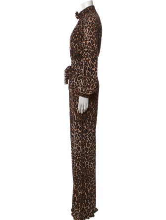 Tom Ford Animal Print Mock Neck Jumpsuit