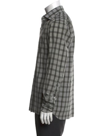 Tom Ford Plaid Print Long Sleeve Shirt