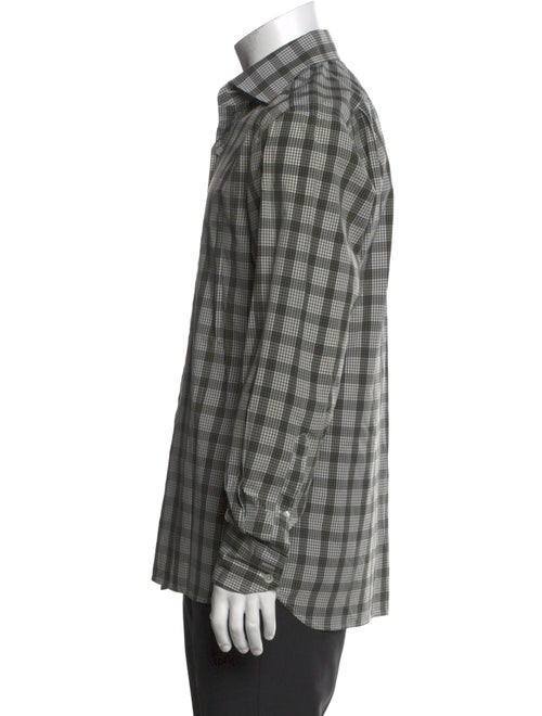 Tom Ford Plaid Print Long Sleeve Shirt