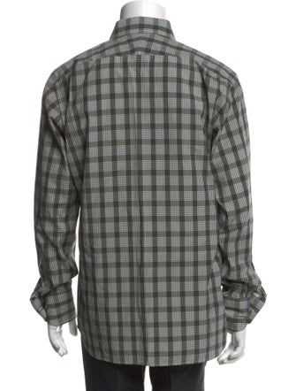 Tom Ford Plaid Print Long Sleeve Shirt