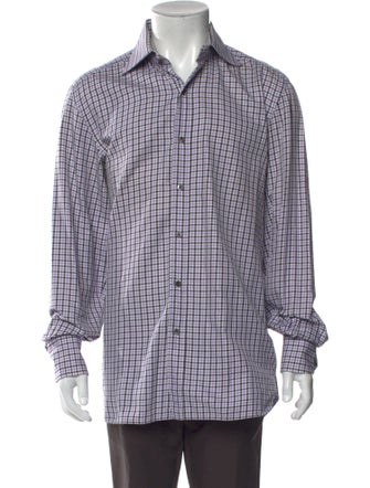 Tom Ford Plaid Print Long Sleeve Shirt