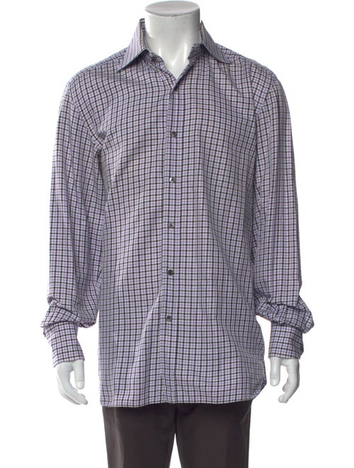 Tom Ford Plaid Print Long Sleeve Shirt