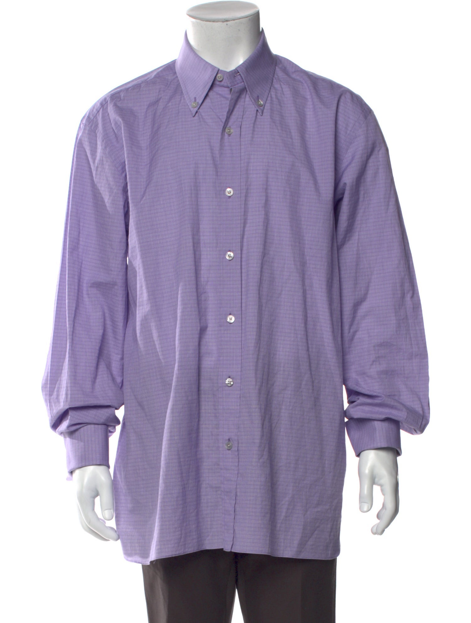 Tom Ford Plaid Print Long Sleeve Dress Shirt