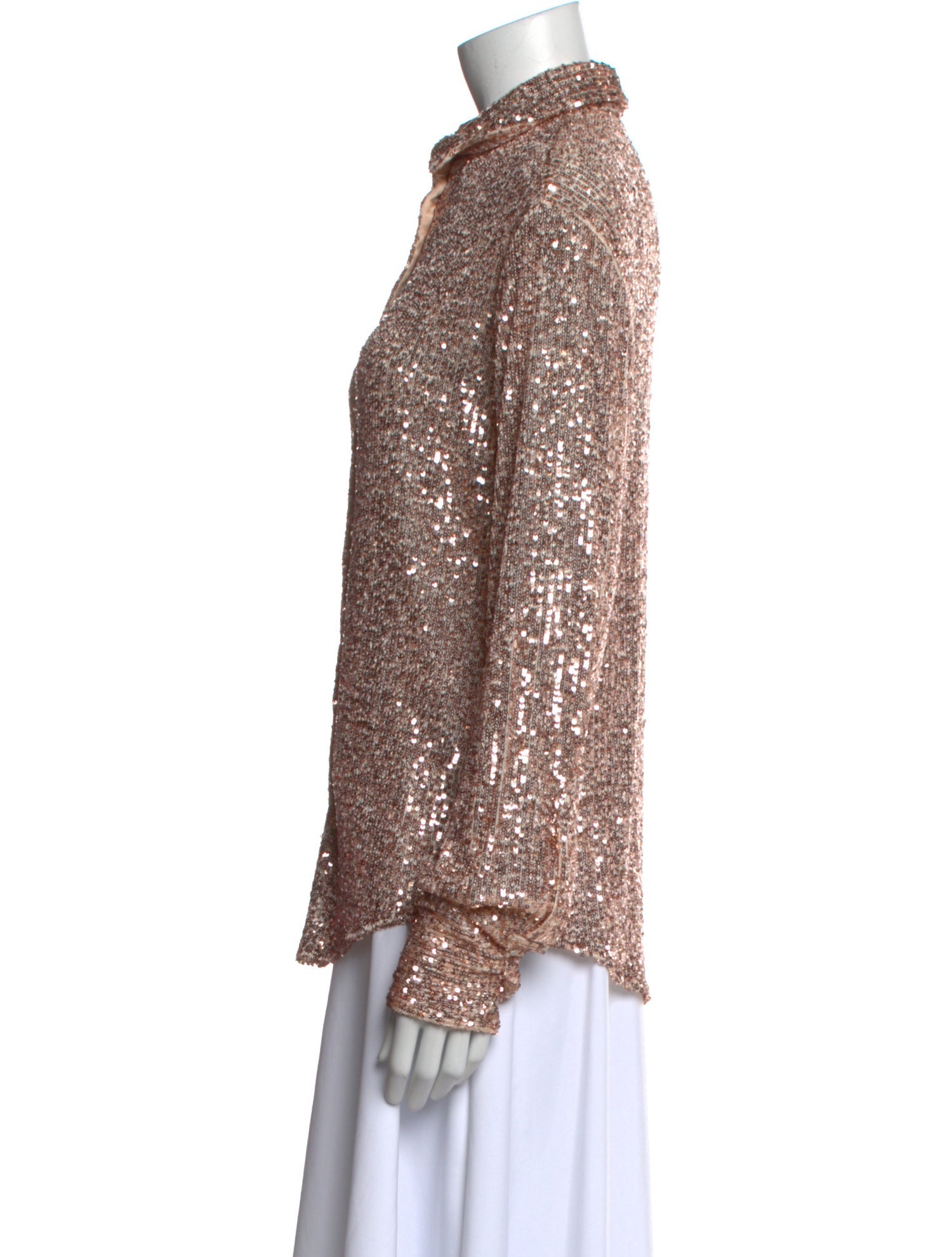 Tom Ford Sequin Patterned Button-Up Top