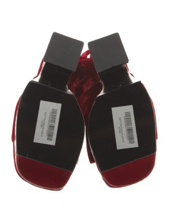 Tom Ford Velvet Leather Trim Embellishment Gladiator Sandals