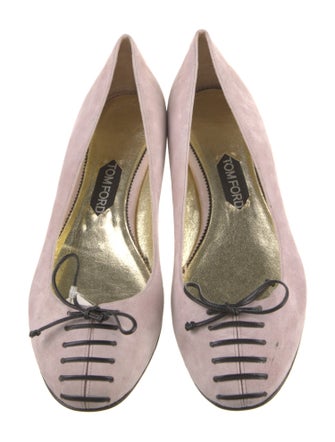 Tom Ford Suede Bow Accents Ballet Flats