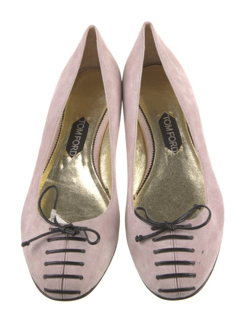 Tom Ford Suede Bow Accents Ballet Flats