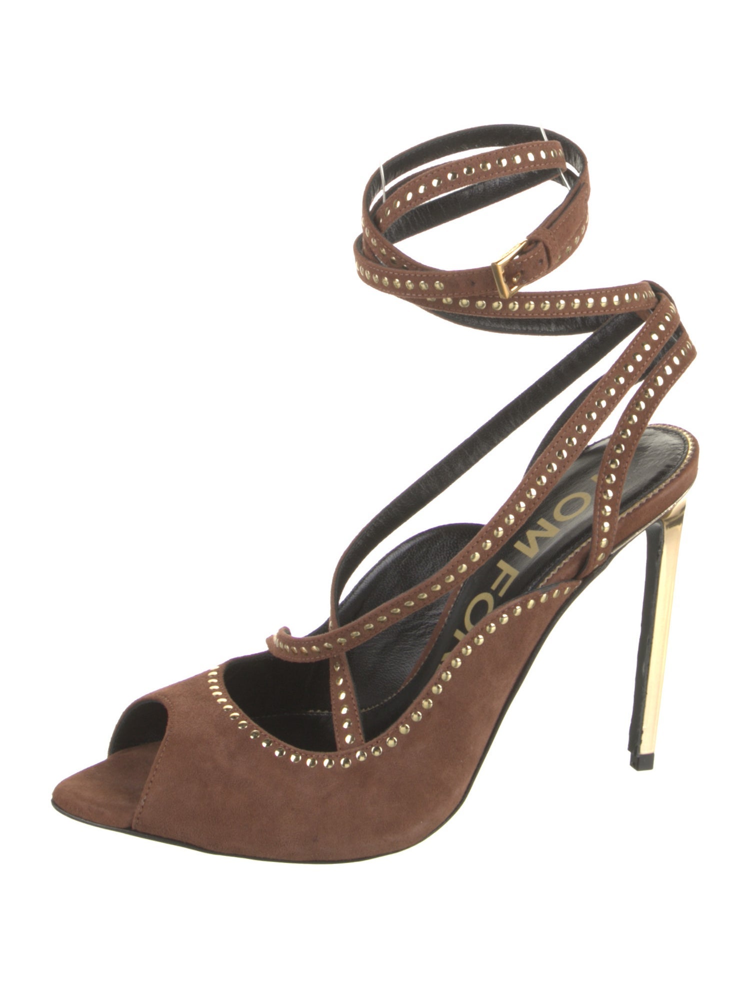 Tom Ford Suede Studded Accents Slingback Sandals