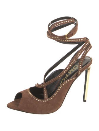 Tom Ford Suede Studded Accents Slingback Sandals