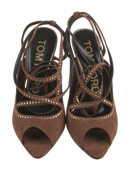 Tom Ford Suede Studded Accents Slingback Sandals