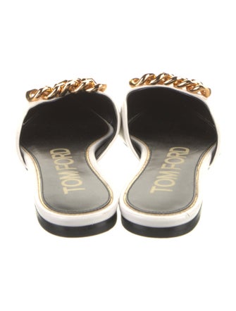Tom Ford Leather Chain-Link Accents Mules