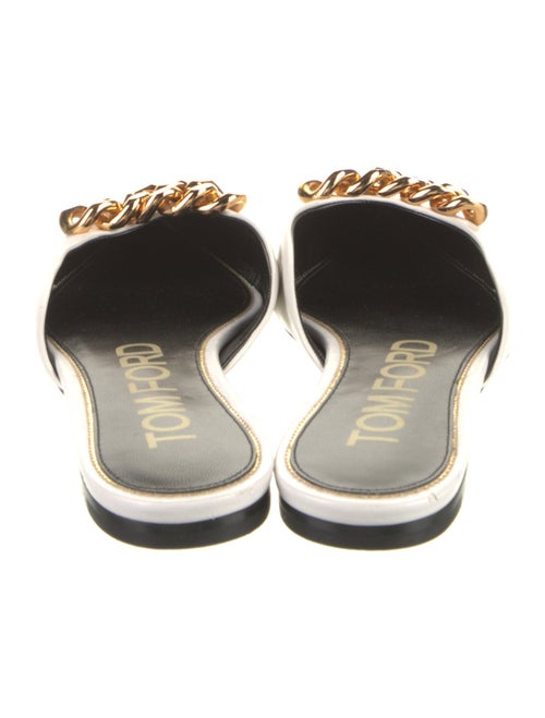 Tom Ford Leather Chain-Link Accents Mules