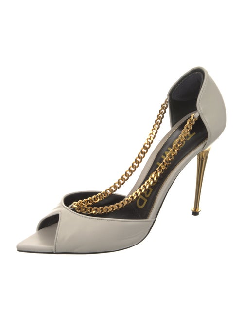 Tom Ford Leather Chain-Link Accents D'Orsay Pumps