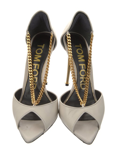 Tom Ford Leather Chain-Link Accents D'Orsay Pumps