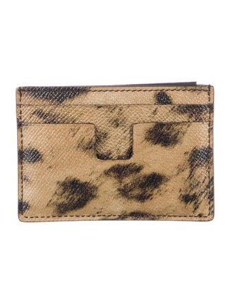 Tom Ford Leather Animal Print Card Holder
