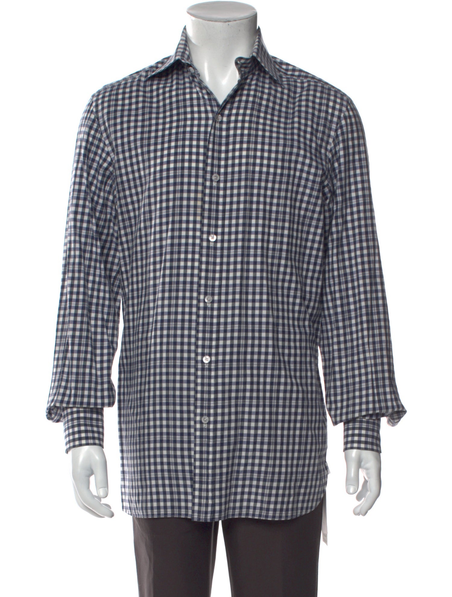 Tom Ford Plaid Print Long Sleeve Dress Shirt