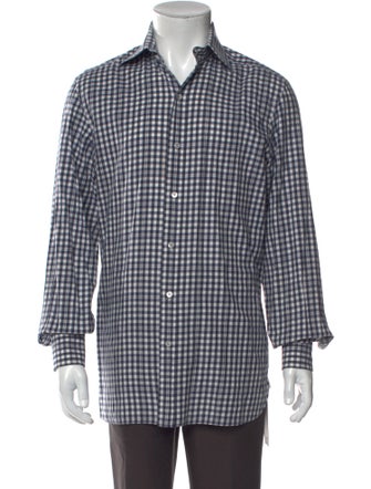 Tom Ford Plaid Print Long Sleeve Dress Shirt