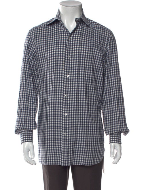 Tom Ford Plaid Print Long Sleeve Dress Shirt