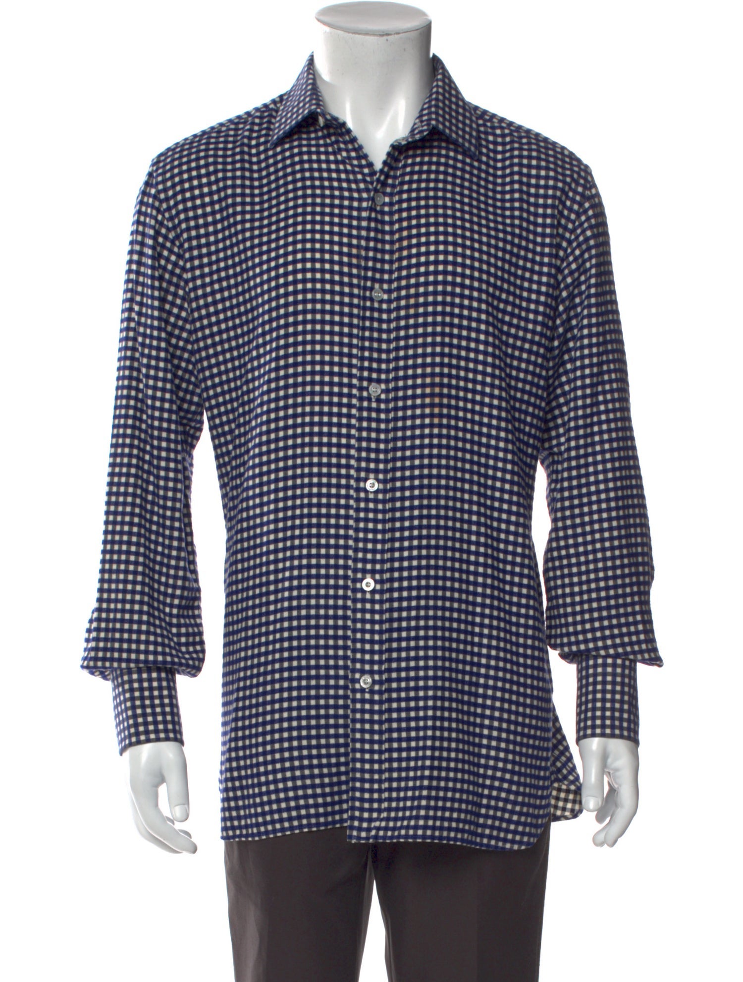 Tom Ford Plaid Print Long Sleeve Shirt