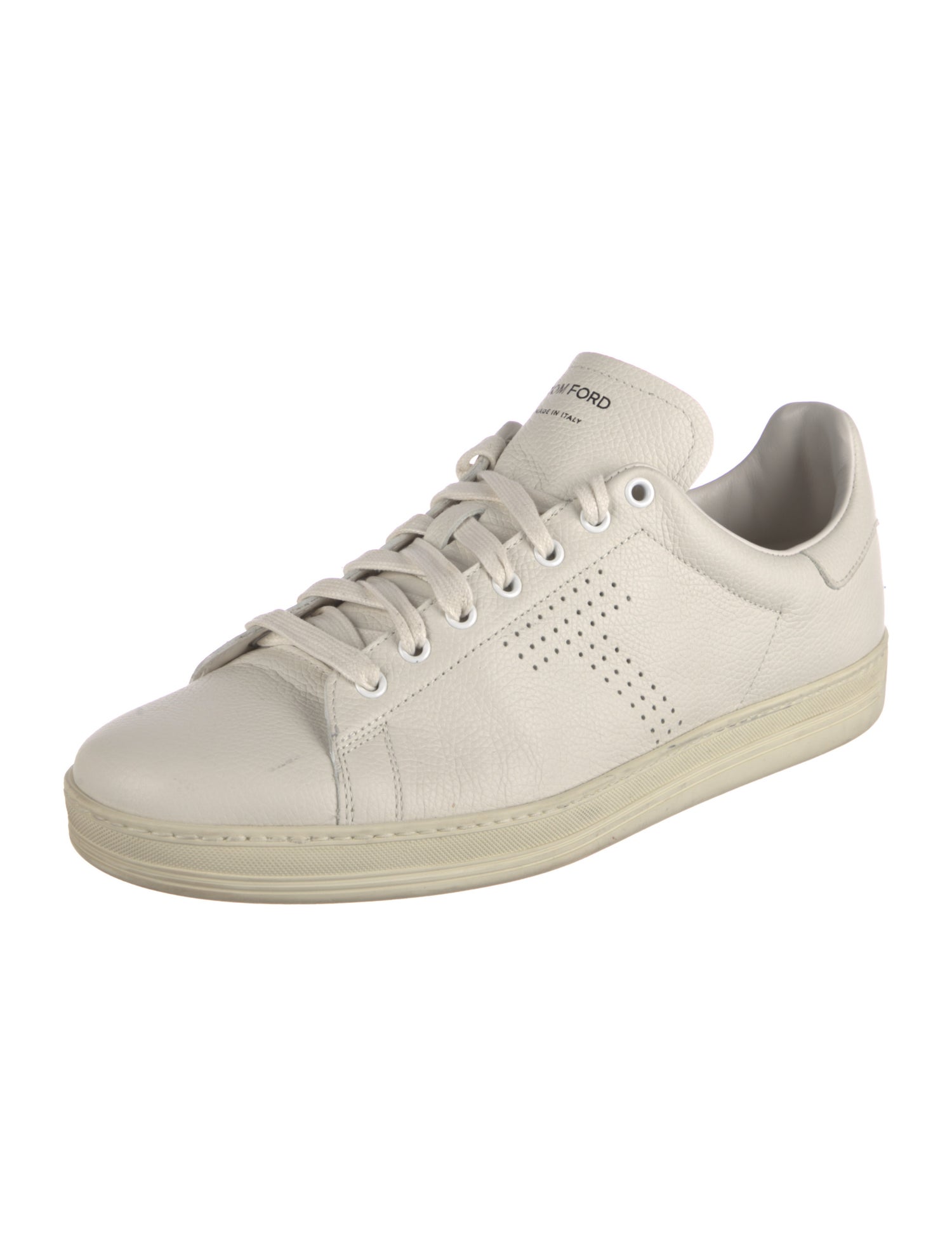 Tom Ford Leather Lasercut Accents Sneakers