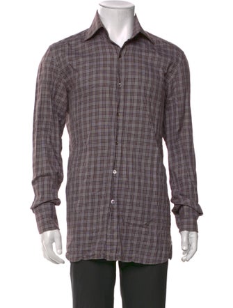 Tom Ford Wool Plaid Print Shirt