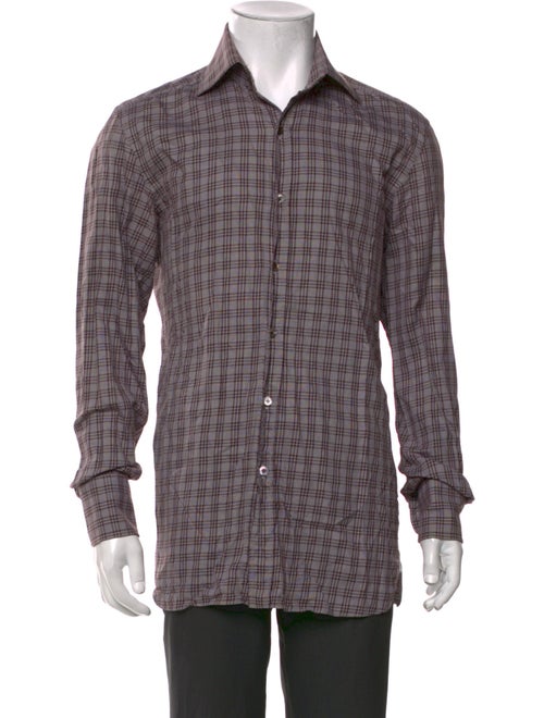 Tom Ford Wool Plaid Print Shirt