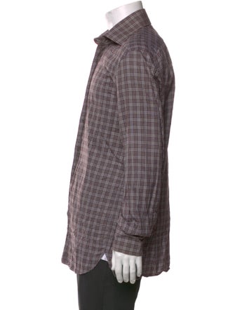 Tom Ford Wool Plaid Print Shirt