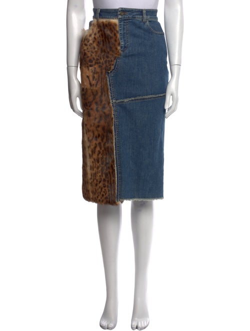 Tom Ford Fur Trim Midi Length Skirt