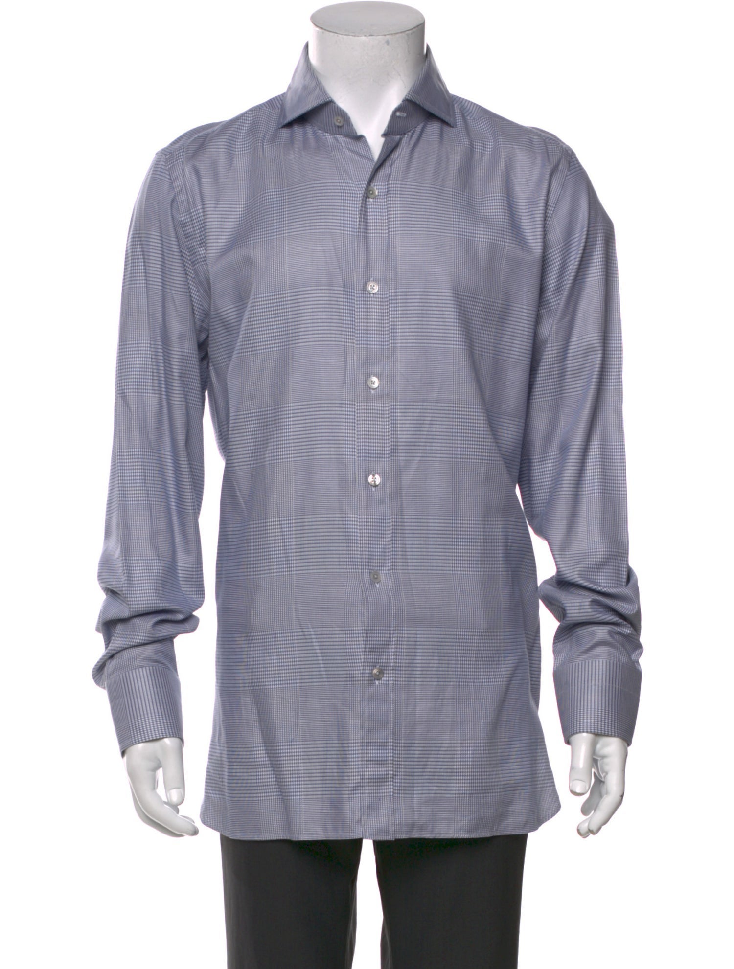 Tom Ford Plaid Print Long Sleeve Dress Shirt