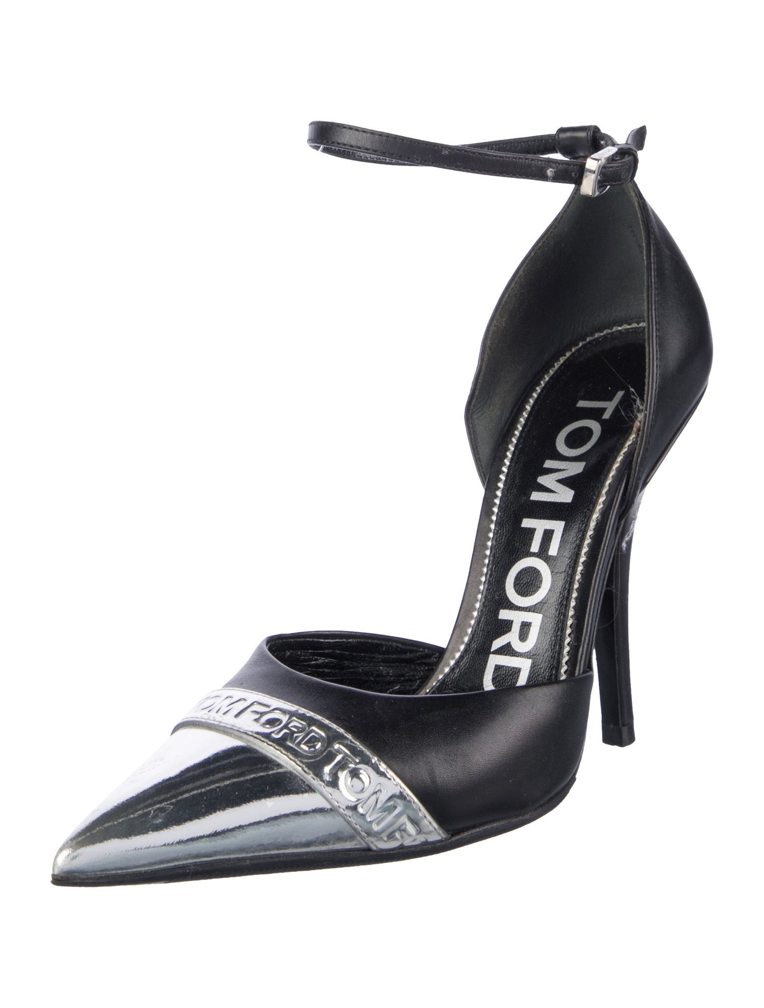 Tom Ford Leather Colorblock Pattern D'Orsay Pumps
