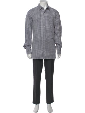 Tom Ford Plaid Print Long Sleeve Shirt
