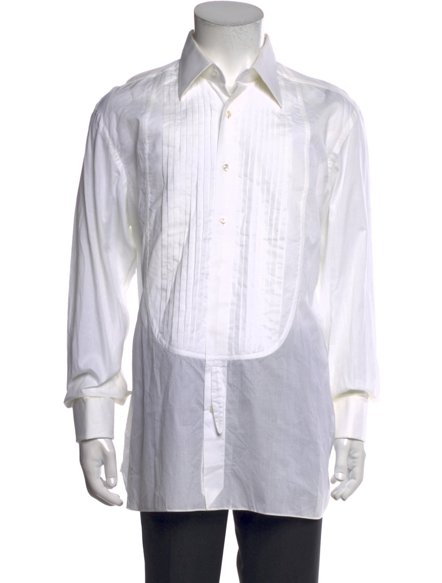 Tom Ford Striped Long Sleeve Tuxedo Shirt