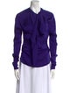 Tom Ford Tie Neck Long Sleeve Button-Up Top