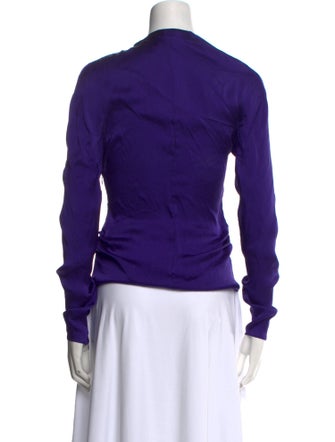 Tom Ford Tie Neck Long Sleeve Button-Up Top