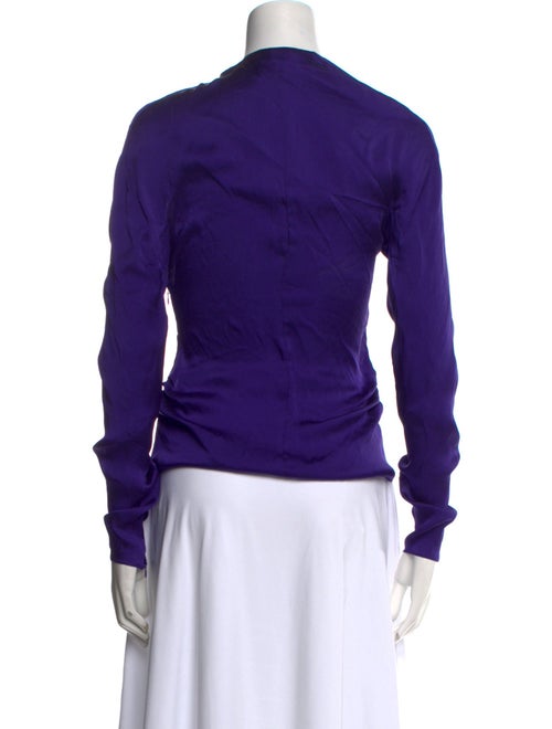 Tom Ford Tie Neck Long Sleeve Button-Up Top