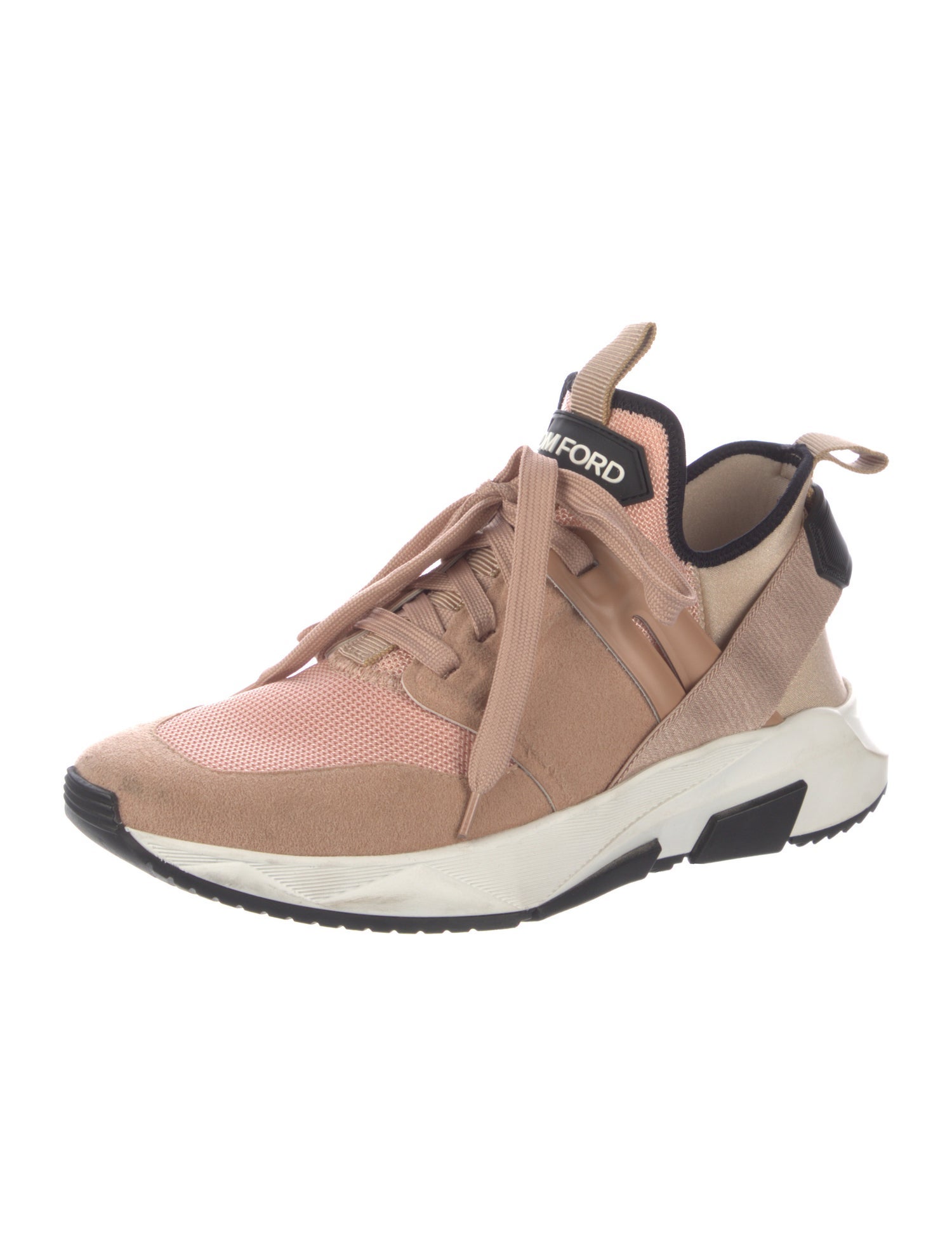 Tom Ford Suede Colorblock Pattern Sneakers