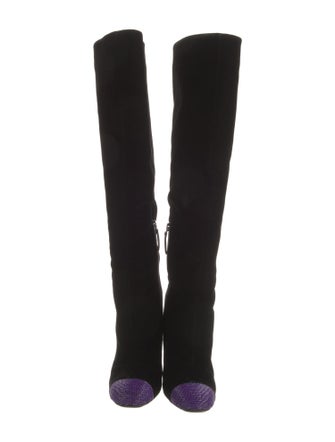 Tom Ford Velvet Beaded Accents Boots
