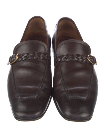 Tom Ford Leather Chain-Link Accents Dress Loafers