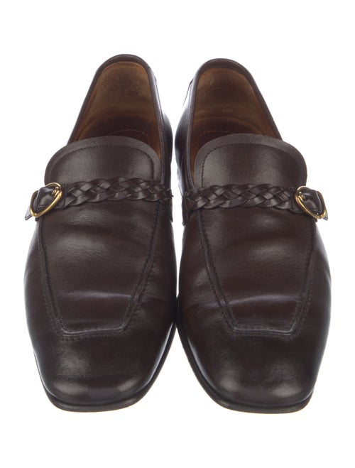 Tom Ford Leather Chain-Link Accents Dress Loafers