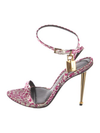 Tom Ford Satin Animal Print Sandals